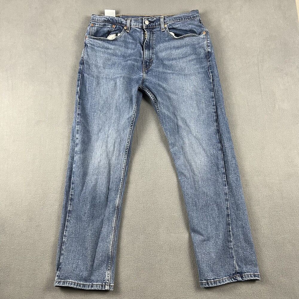 Levis 505 Jeans Mens 34X30 Blue Denim Straight Leg Medium Wash Skater Casual